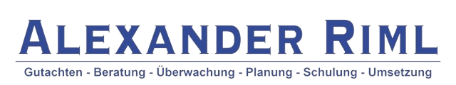 Logo blau weiß Sachverständiger Alexander Riml